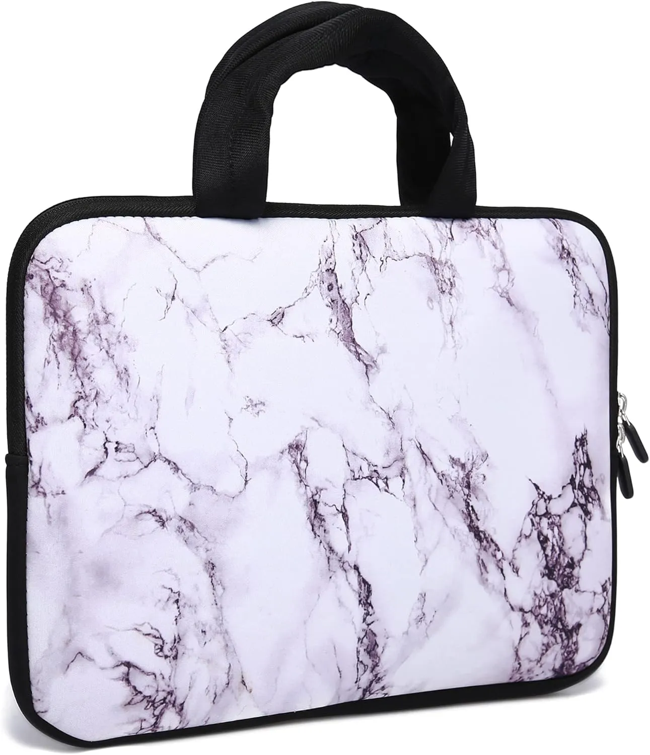 15 inch Neoprene Laptop Carrying Bag Chromebook Case Notebook Ultrabook Bag Tablet Travel Cover with Handle Zipper Carrying Sleeve Case Bag Fits 14 15 15.4 inch Netbook/Laptop (White Marble)