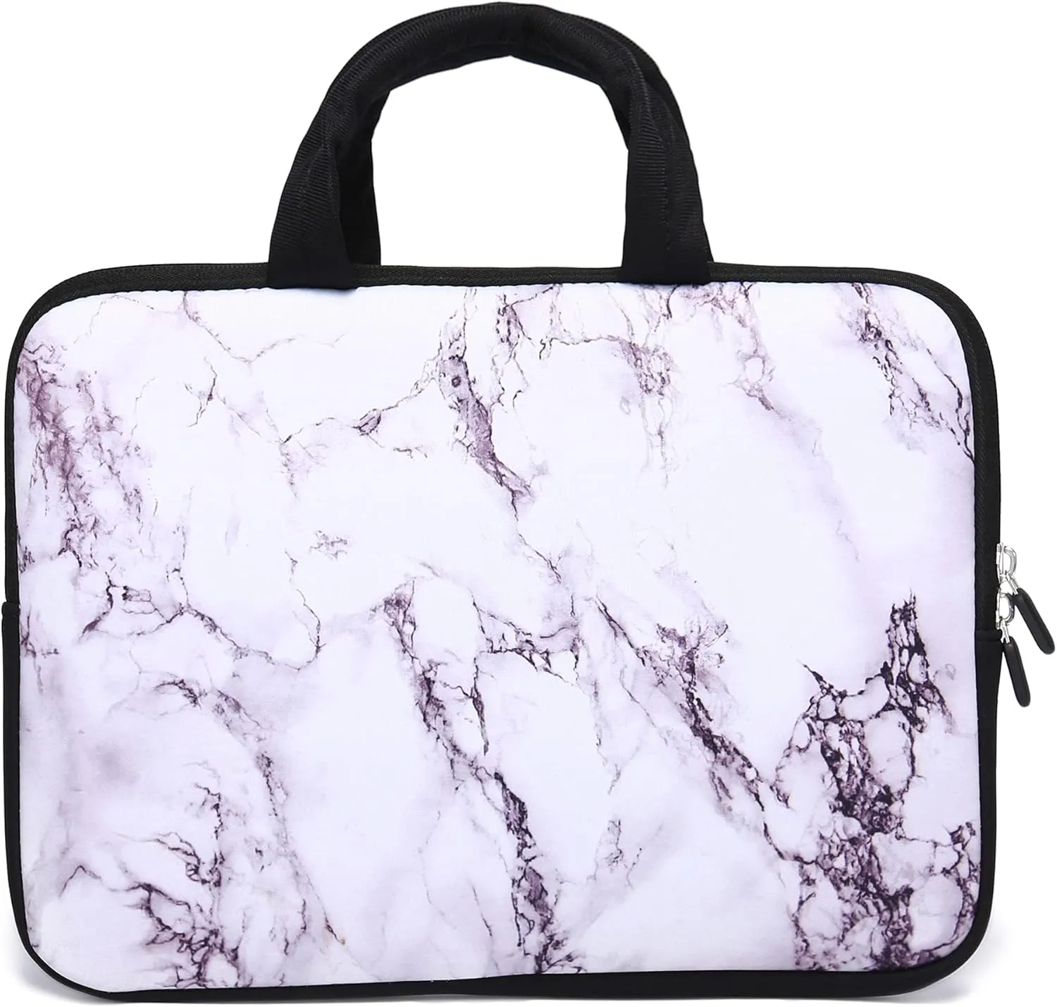 15 inch Neoprene Laptop Carrying Bag Chromebook Case Notebook Ultrabook Bag Tablet Travel Cover with Handle Zipper Carrying Sleeve Case Bag Fits 14 15 15.4 inch Netbook/Laptop (White Marble)