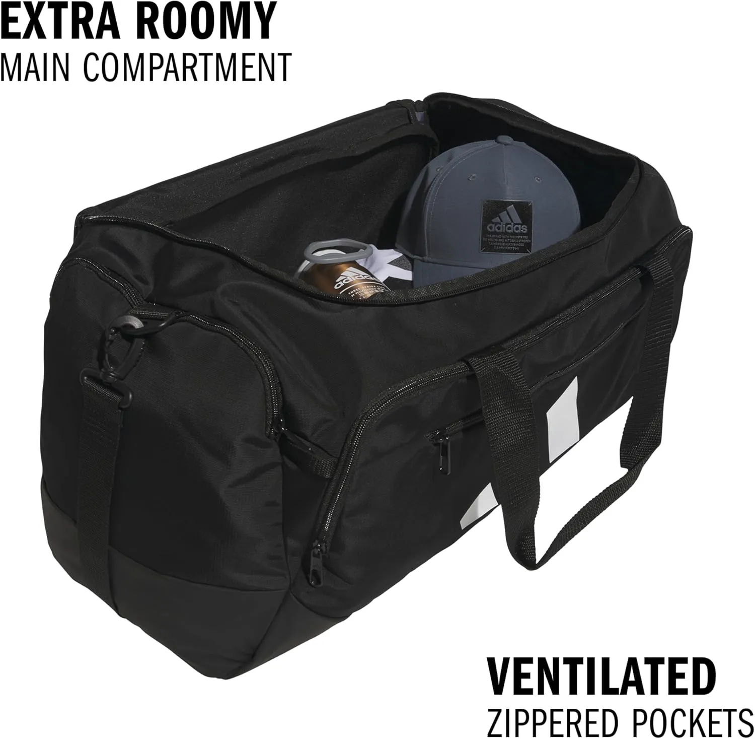 adidas Defender 5.0 Duffel, Durable Travel Gym Sports Bag for Men and Women