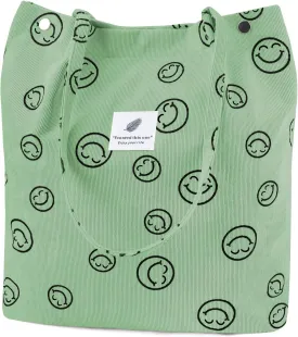 Ayieyill Corduroy Tote Bag for Women Canvas Shoulder Cord Purse with Inner Pocket