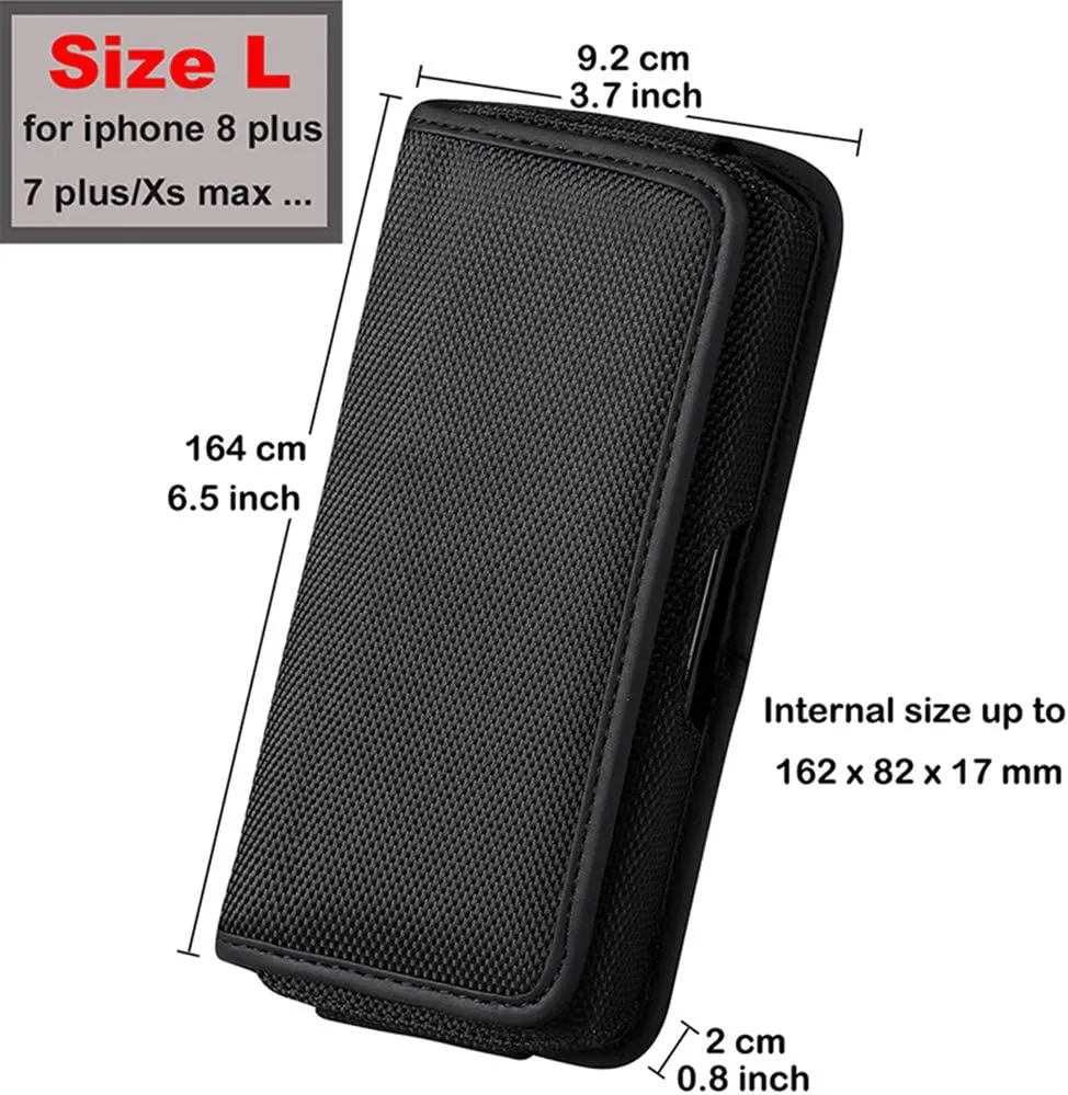 Belt Clip Holster for Crosscall Action-X3 / Core-X3 / Trekker-M1, Caterpillar CAT S60 / S41 / S52 / S61, Konka SP9 Universal Canvas Phone Holder Pouch Case with Belt Clip Loops