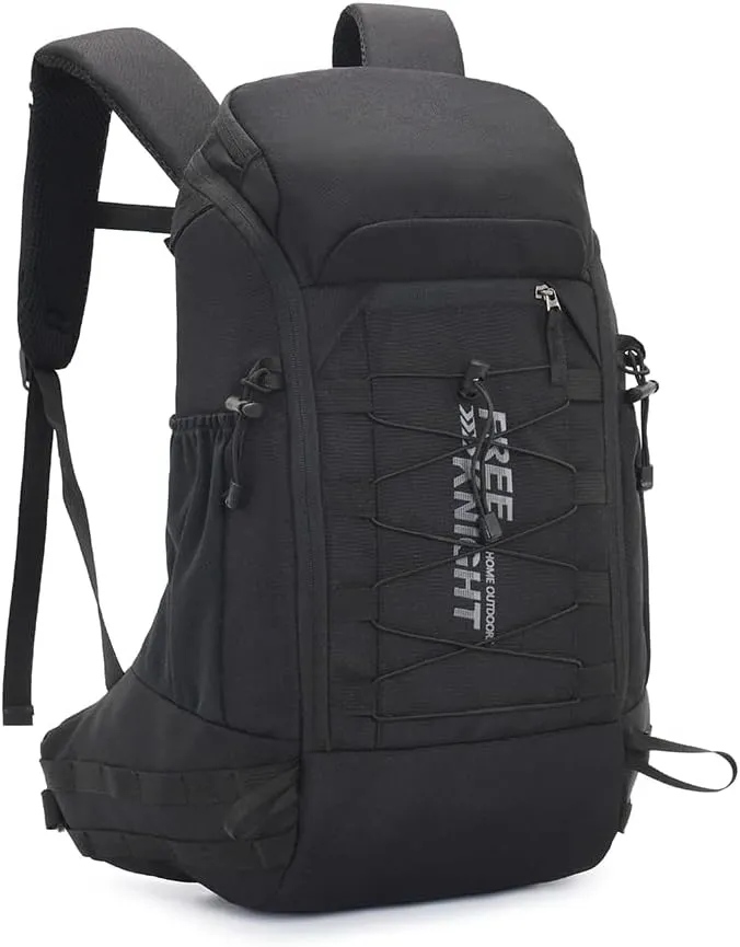 Bseash 40L Waterproof Hiking Camping Backpack with Rain Cover, Outdoor Sport Travel Daypack Rucksack for Skiing Cycling (Black)