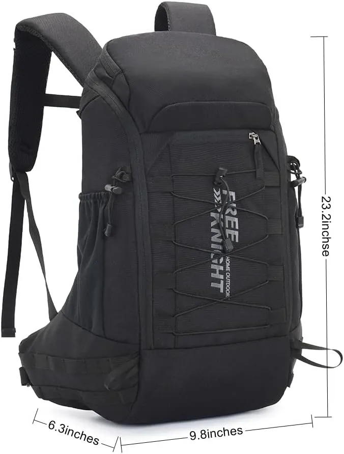 Bseash 40L Waterproof Hiking Camping Backpack with Rain Cover, Outdoor Sport Travel Daypack Rucksack for Skiing Cycling (Black)