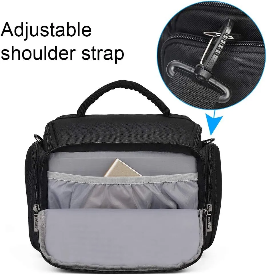 CADeN Camera Shoulder Crossbody Bag Case Compatible for Nikon, Canon, Sony SLR/DSLR Mirrorless Cameras and Lenses Waterproof(1.0 M, Black)