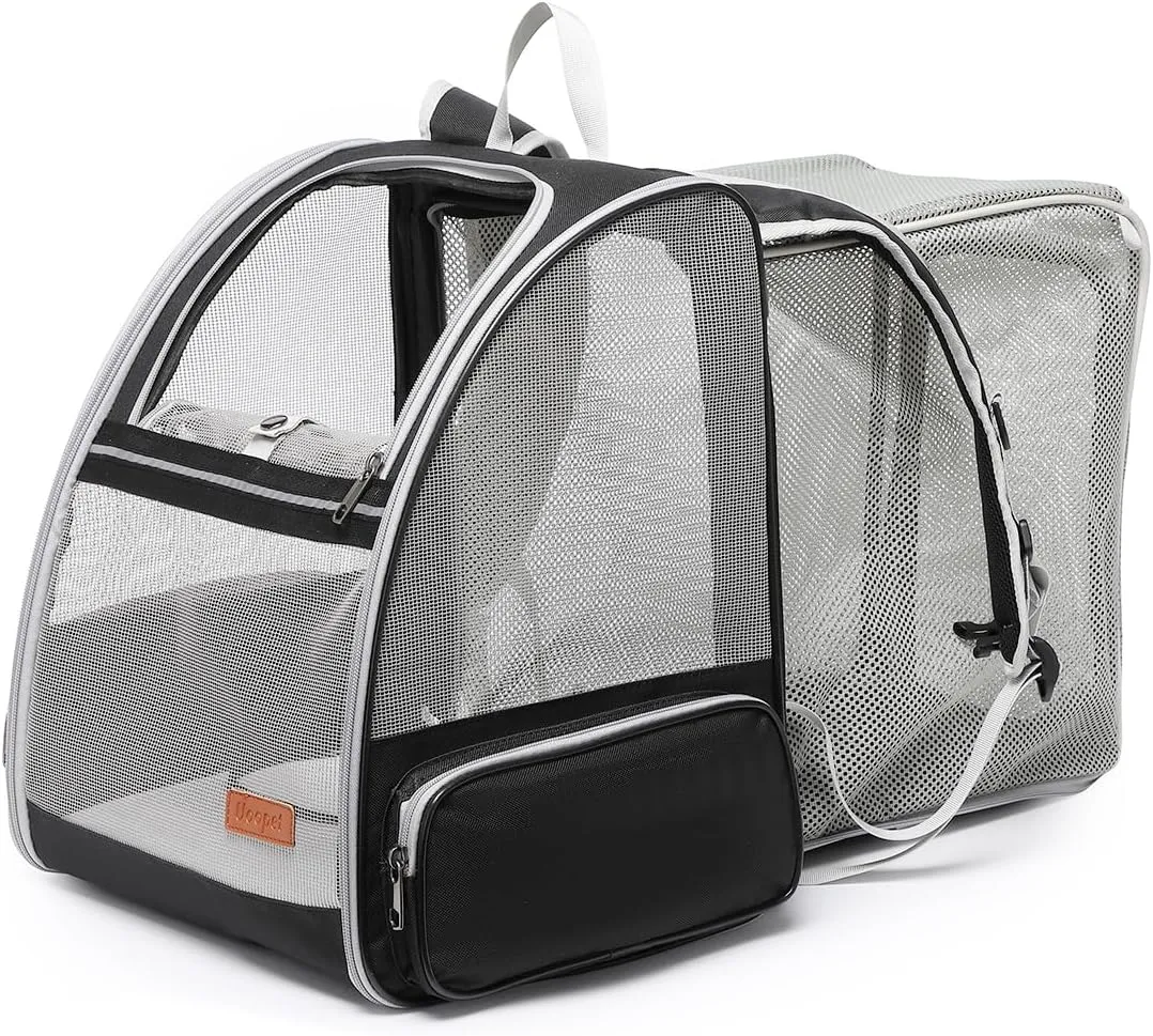 Cat Backpack Carrier for Large Cats,Small Dog Backpack Carrier,Expandable Pet Bag Foldable Breathable & Sturdy for Travel, Hiking, VetAirline Approvedfor Cats to 20lbs or Puppy 12lbs