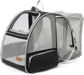 Cat Backpack Carrier for Large Cats,Small Dog Backpack Carrier,Expandable Pet Bag Foldable Breathable & Sturdy for Travel, Hiking, VetAirline Approvedfor Cats to 20lbs or Puppy 12lbs