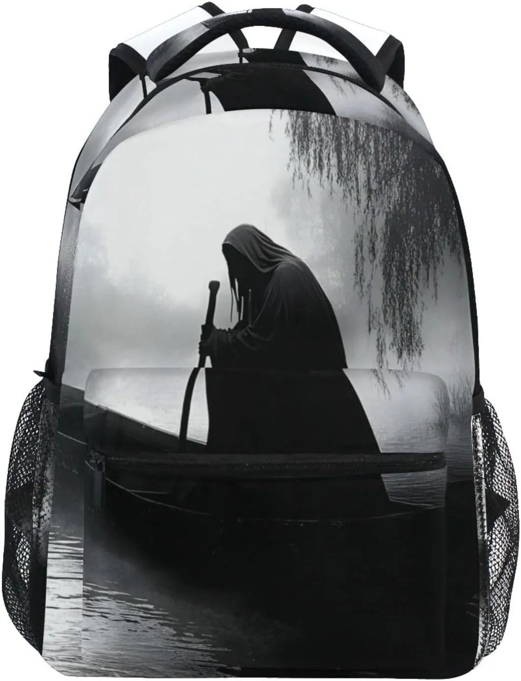 Death Gothic Boat Backpack for School Boys Girls Laptop Travel Backpack Book Bag Daypack 11.4 16 In S
