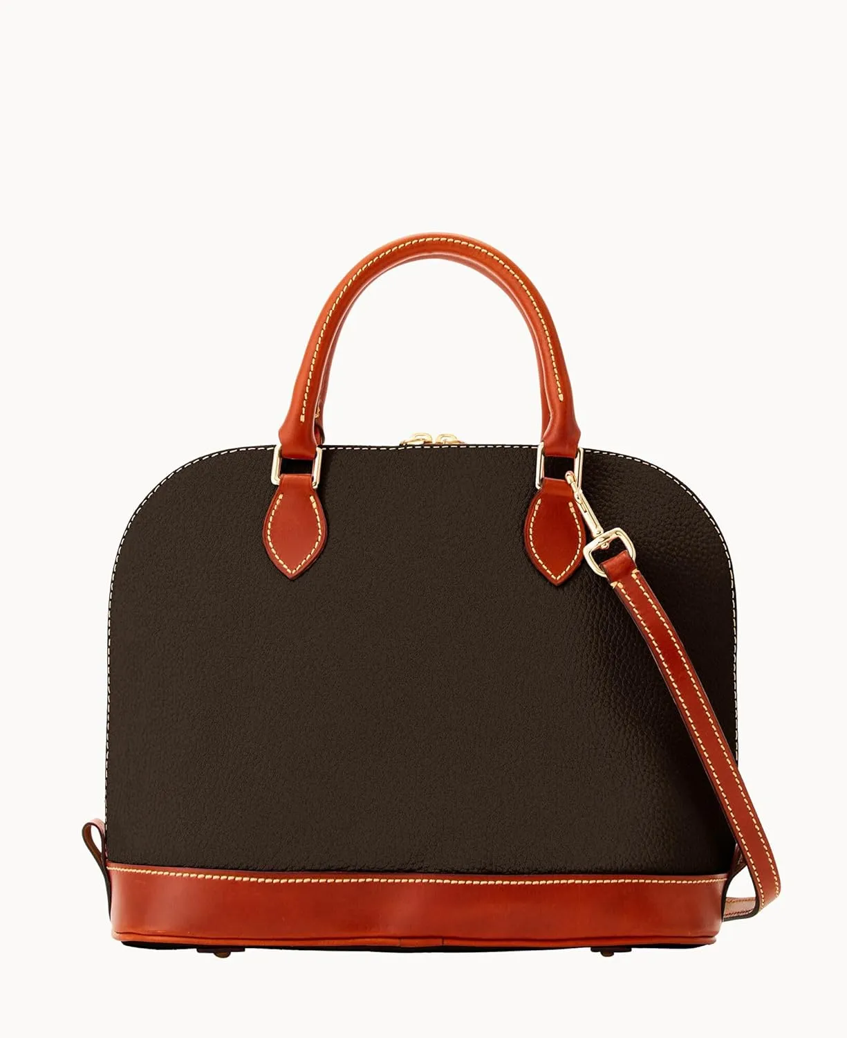 Dooney & Bourke Women's Zip Zip Satchel in Pebble Grain Leather, Large Handbag with Adjustable & Detachable Shoulder Strap