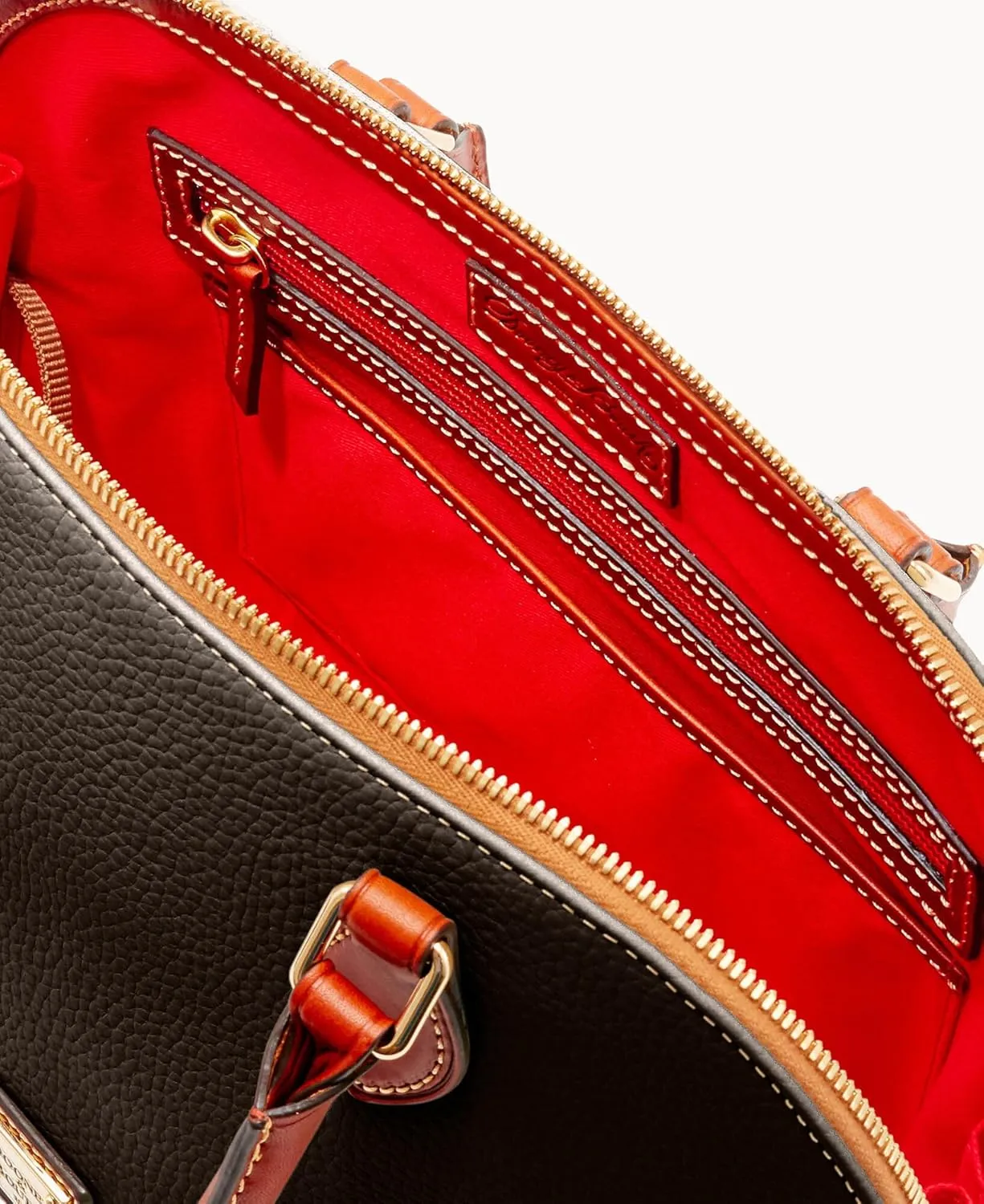 Dooney & Bourke Women's Zip Zip Satchel in Pebble Grain Leather, Large Handbag with Adjustable & Detachable Shoulder Strap