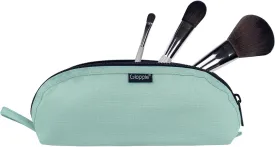 Gloppie Travel Makeup Brush Holder - Small Makeup Bag Compact Cosmetic Bag, Portable Cosmetic Pouch for Organizing Brushes On-the-go, Mint Blossom Green