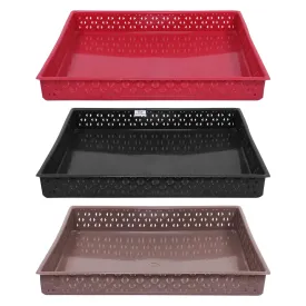 Heart Home Storage Tray|Versatile Plastic Storage Organizer|Rectangular Tray for Kitchen Storage|Storage Tray for Office|ALEXA-15|Pack of 3 (Multicolor)