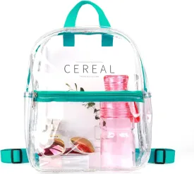Keepcross Teal Small Clear Bag for Stadium Events,Mini Clear Backpack 12x6x12 for Sporting Events,Games,Festival,Concerts - Women Men