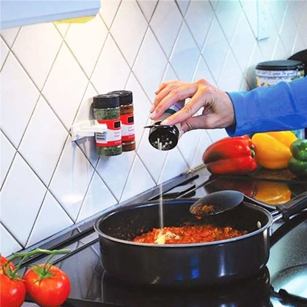 Kitchen Store Spice Organizer Lightweight Storage Rack Shelf Rack Kitchen Spice Seasoning Carrier Bottle Holder Gripper