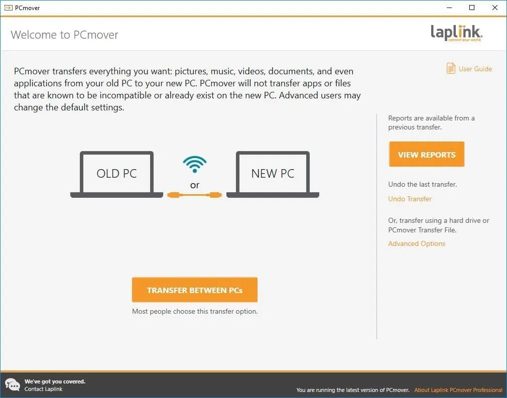 Laplink PCmover Ultimate 11 - Migration of your Applications, Files, and Settings from an Old PC to a New PC - Data Transfer Software - With Optional Super Speed USB 3.0 Transfer Cable - 1 License