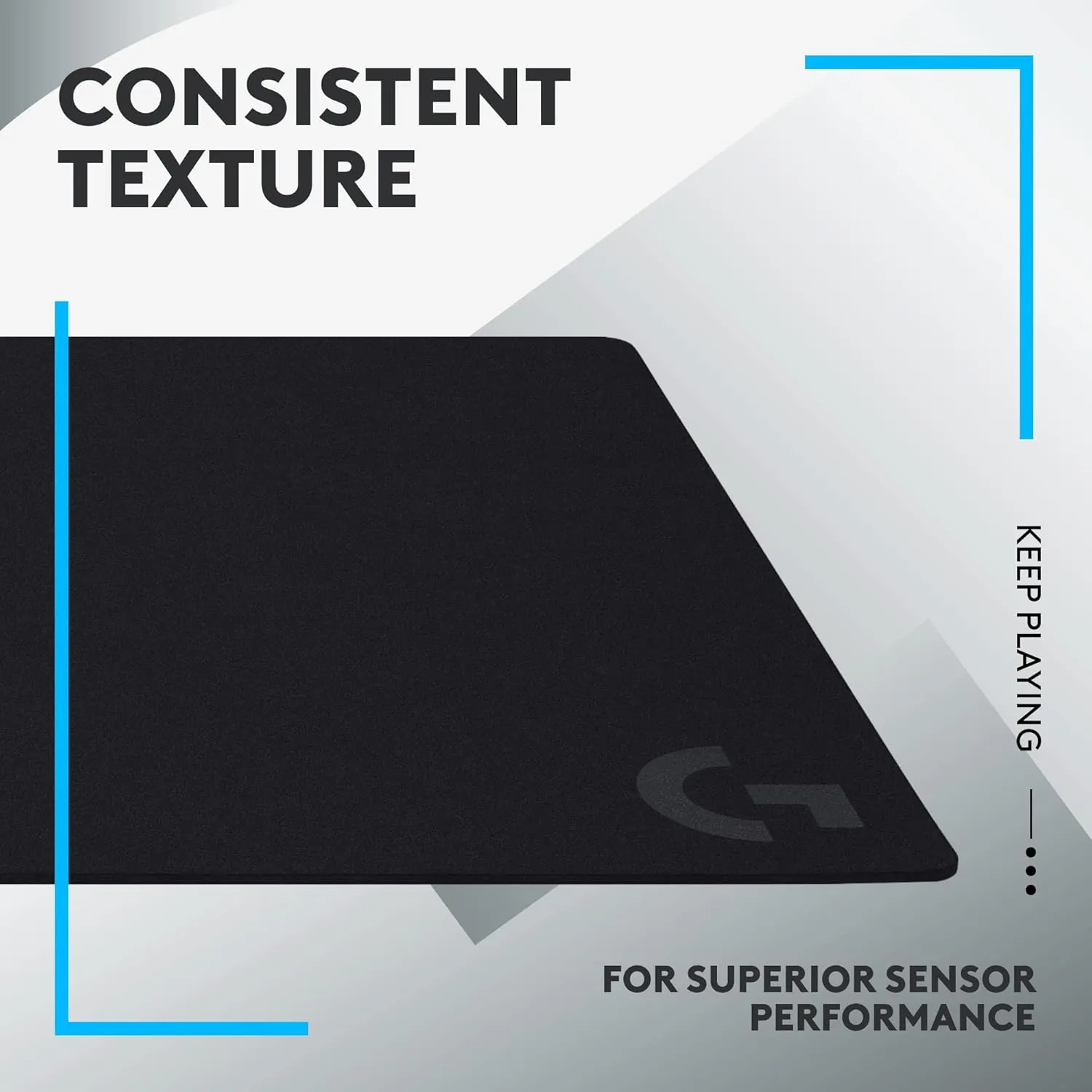 Logitech G840 XL Cloth Gaming Mouse Pad - 0.12 in Thin, Stable Rubber Base, Performance-Tuned Surface - Black