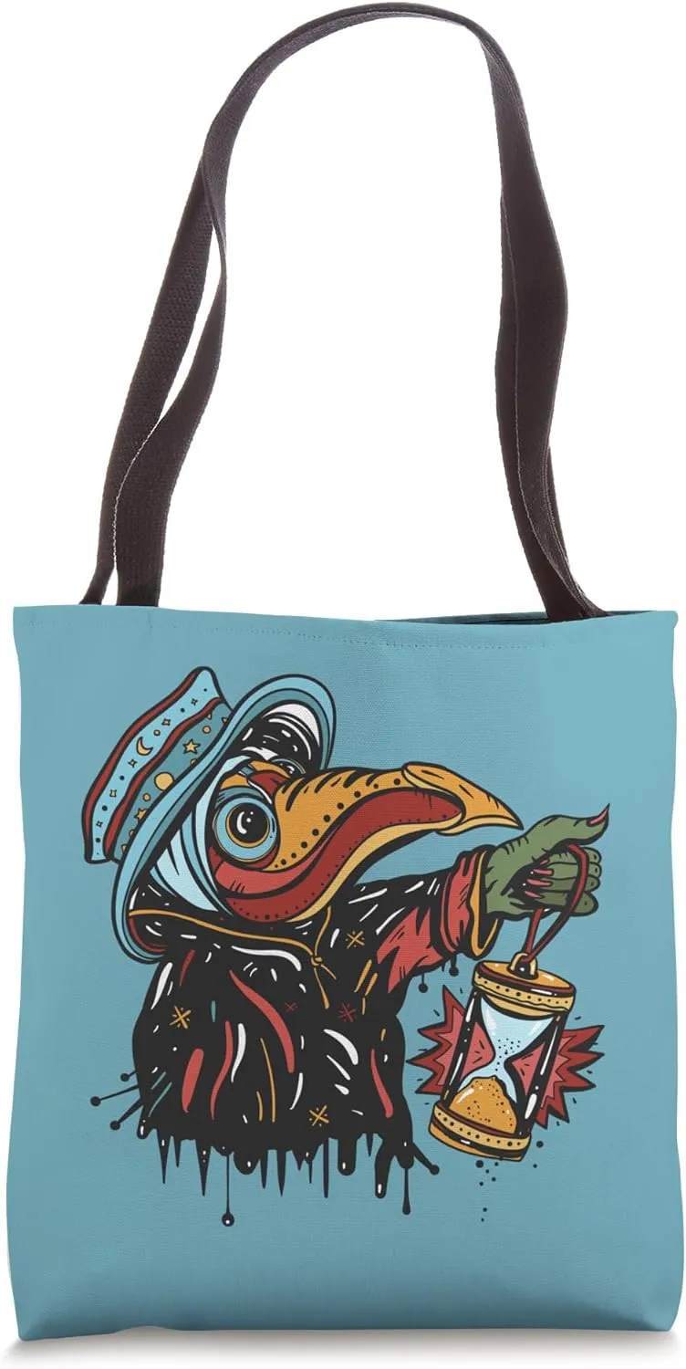 Masked Timekeeper  A Design Steeped in History Tote Bag