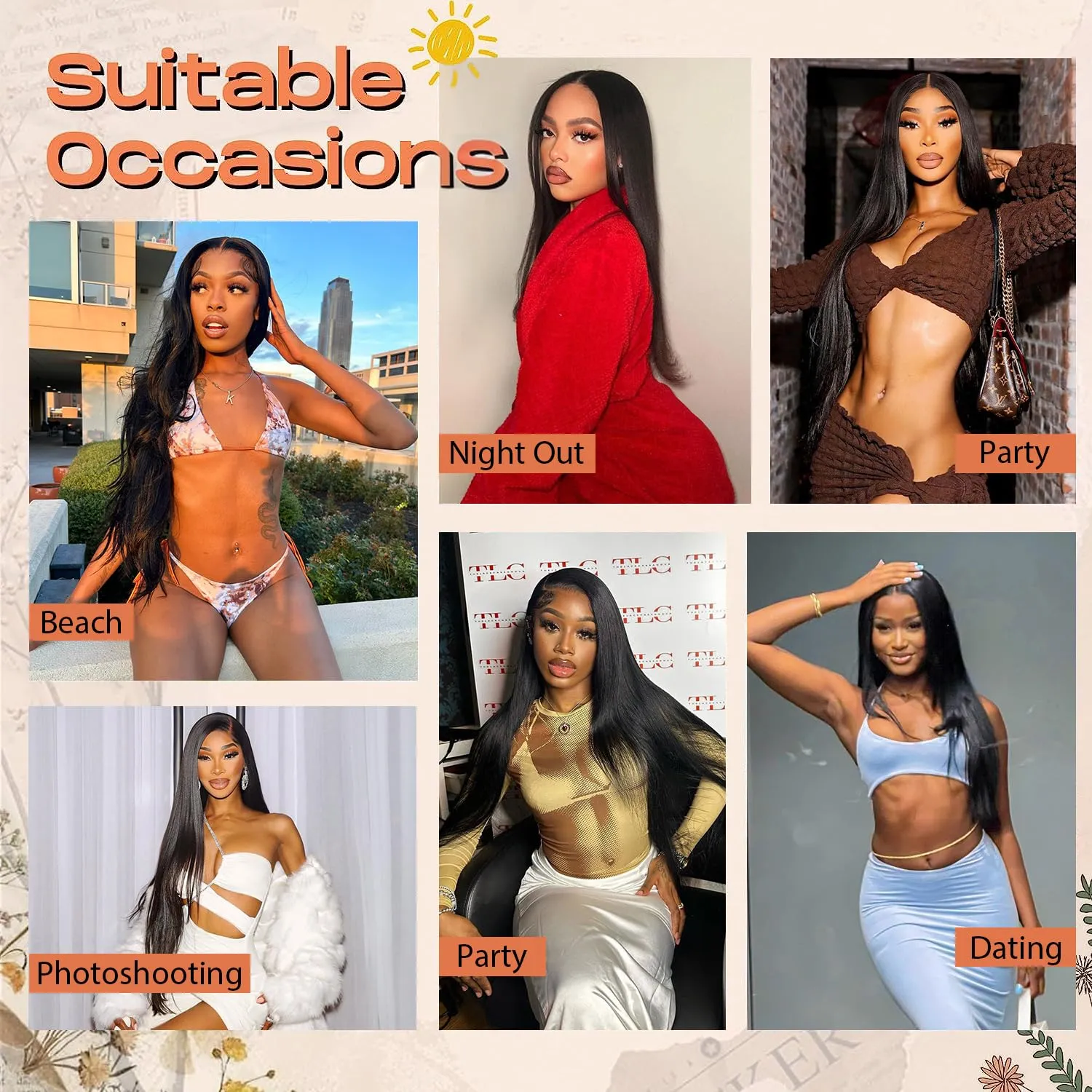 Minice 28 Inch Straight Lace Front Wigs Human Hair Glueless Wigs Human Hair Pre Plucked Pre Cut 6X4 Straight Wigs HD Lace Closure 200% Density Wear and Go Natural Color Black Wigs for Women