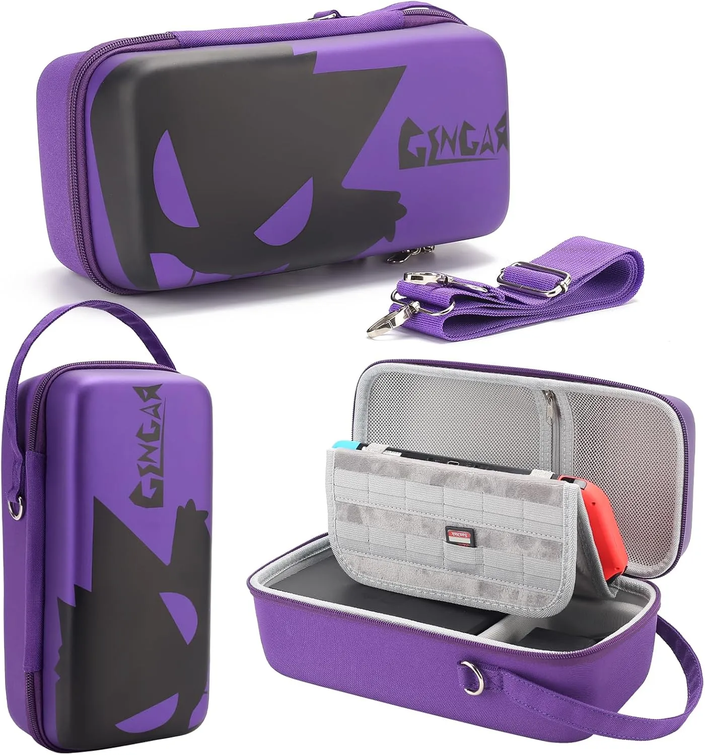 Portable Carrying Case Compatible with Nintendo Switch/Switch OLED - Built-in Stand and Removable Shoulder Strap Design Fit Switch Console, AC Charger Adapter, Switch Dock/Pro Controller Accessories