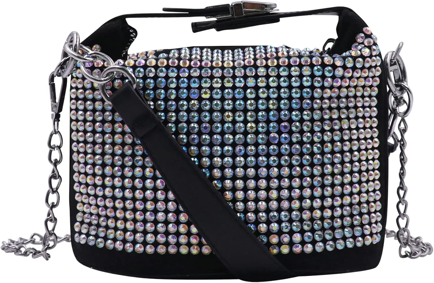 RARITYUS Bling Rhinestone Hobo Crossbody Bag for Women Fashion Tote Underarm Bag Shoulder Handbag for Prom Cocktail Party