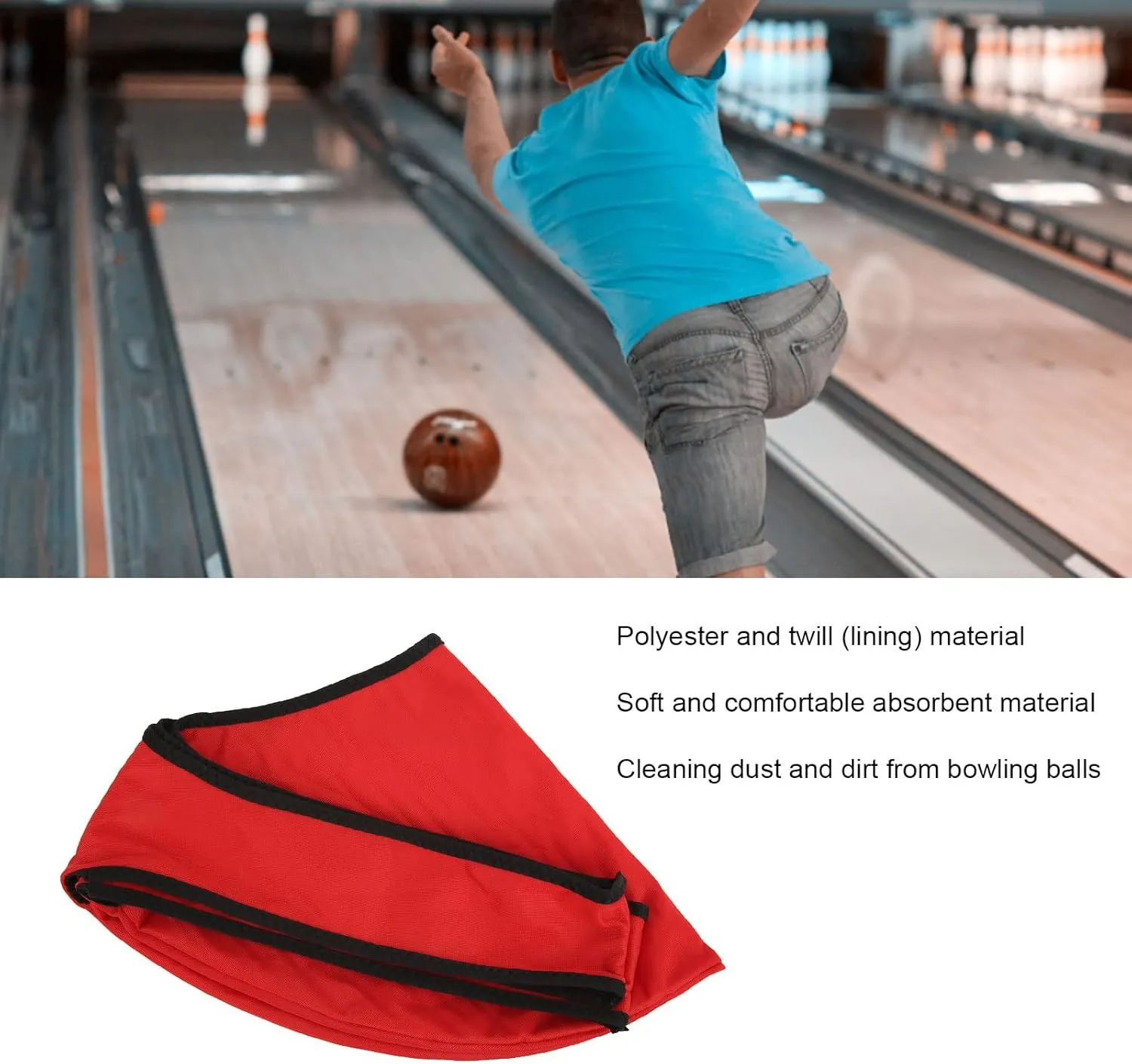 SUNGOOYUE Bowling Seesaw Bag, Polyester Bowling Ball Sling Bag with Handle Design, Portable Twill Lining Bowling Sling Case for Protection, 60cm Length