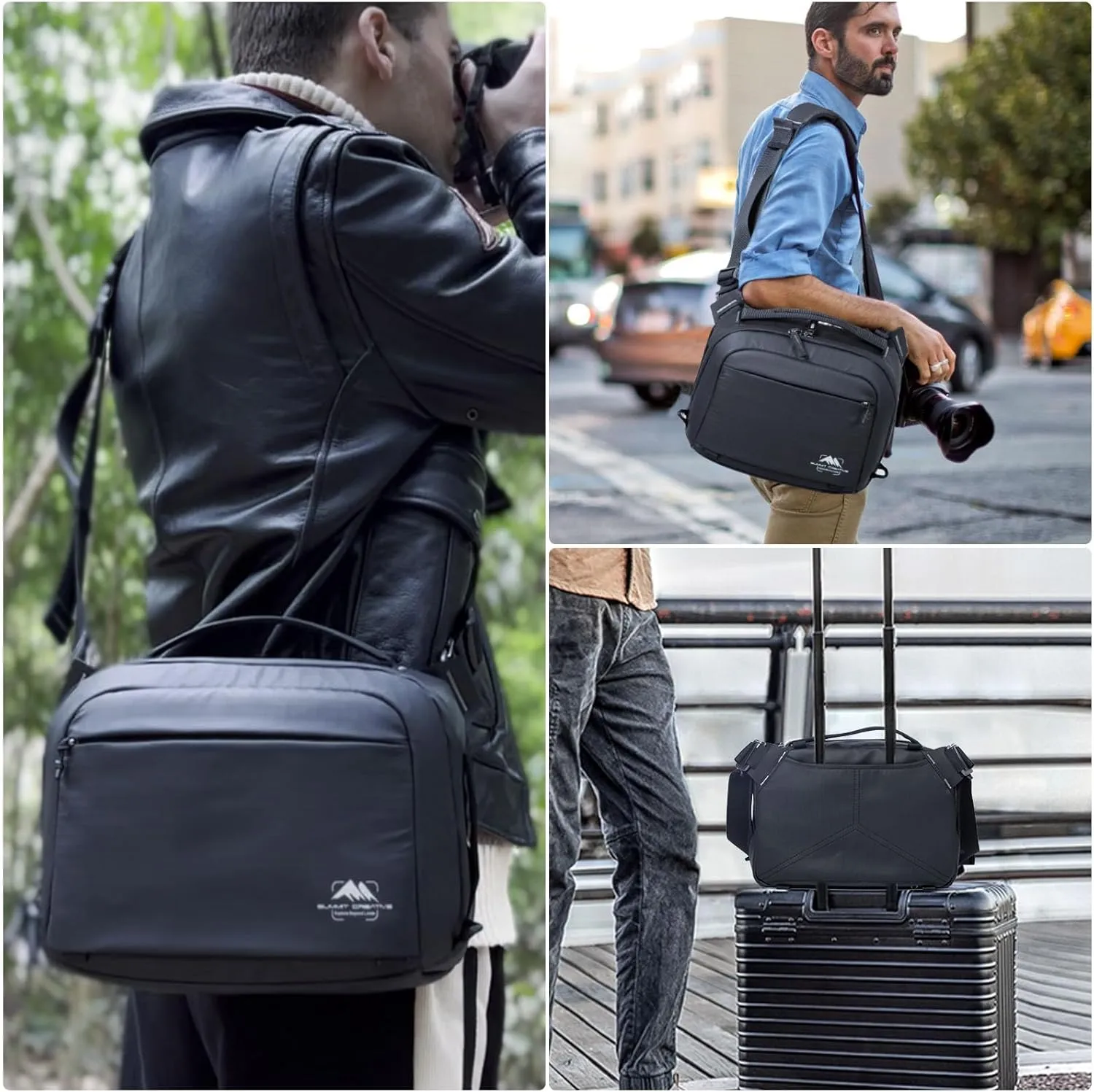Tenzing Sling Camera Bag 4L,waterproof Crossbody Camera Shoulder Bag for Photographers,Compatible for GoproInsta360 FlowDJI miniSony etc Compact Camera(Black)