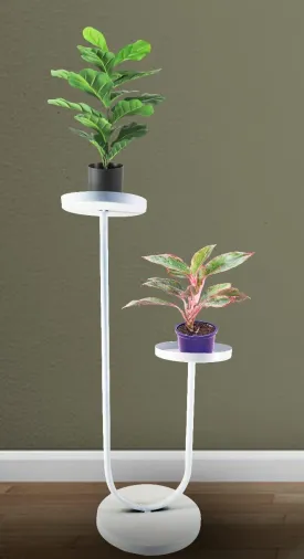 WHITE PLANTER SET OF 1 DOUBLE PLATE