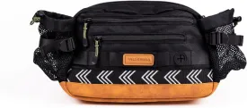 Wilderdog Mega Hip Pack with 3-Liter Capacity, Two Mesh Water Bottle Pockets, Interior Key Loops, Adjustable Straps, and Poop Bag Dispenser (Black)