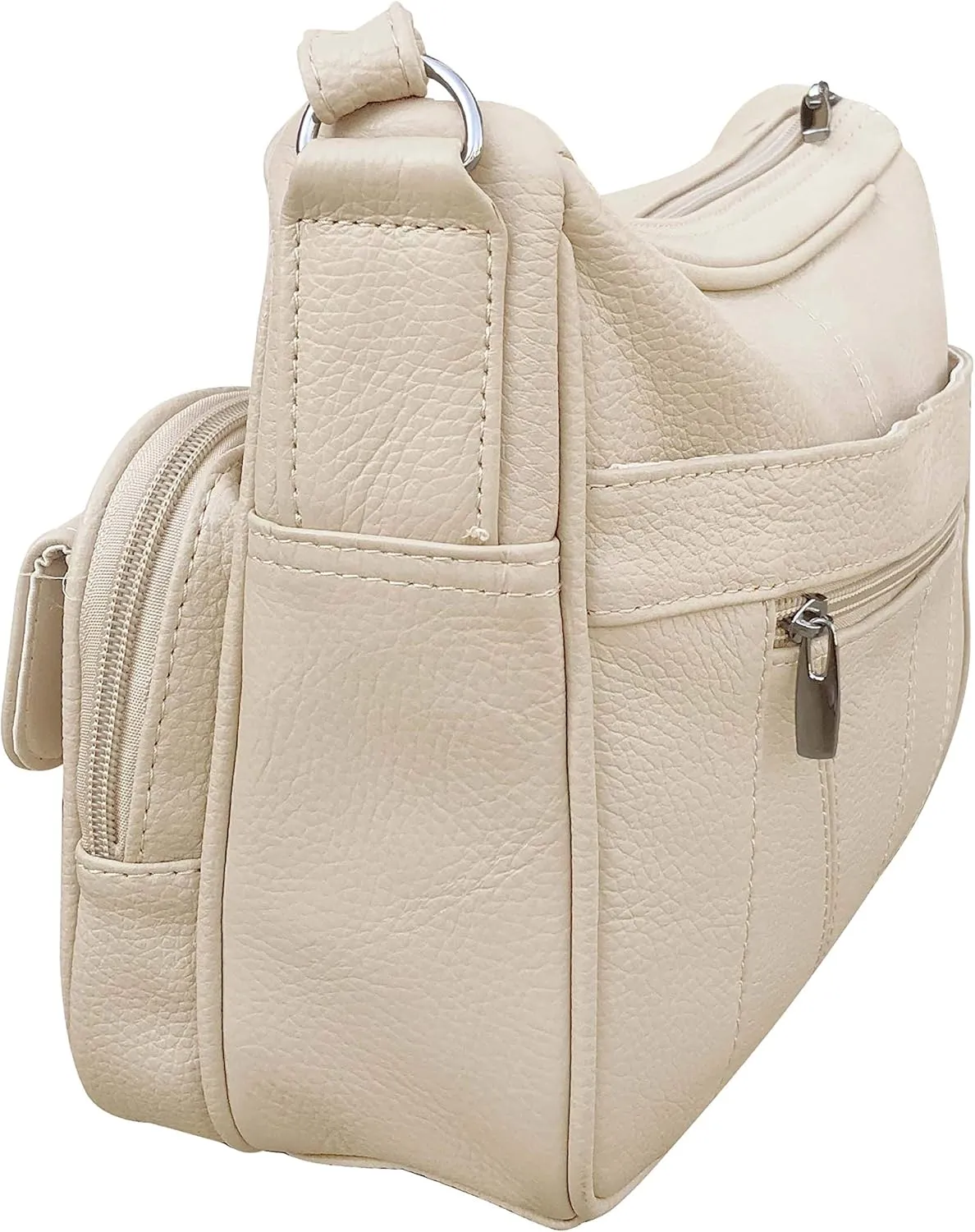 Women's Genuine Leather Cross Body Shoulder Strap Organizer Purse, (One Size)